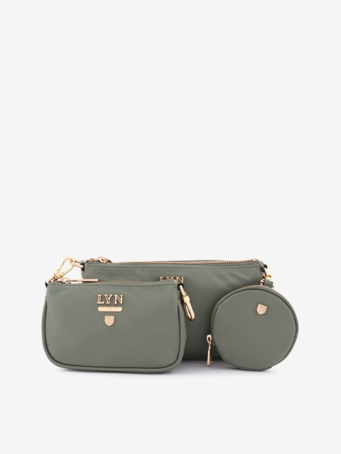 

LYN Green Solid Sling Bag with Pouch