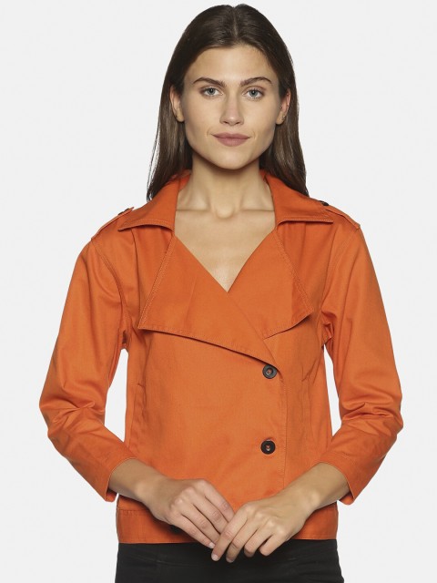 

Campus Sutra Women Orange Solid Windcheater Tailored Jacket