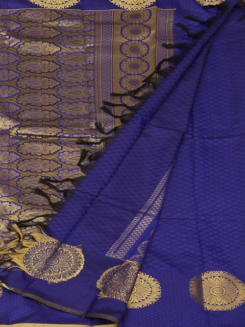 

Pothys Blue Printed Art Silk Saree
