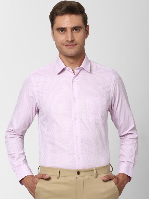 

Peter England Elite Men Pink Regular Fit Striped Formal Shirt