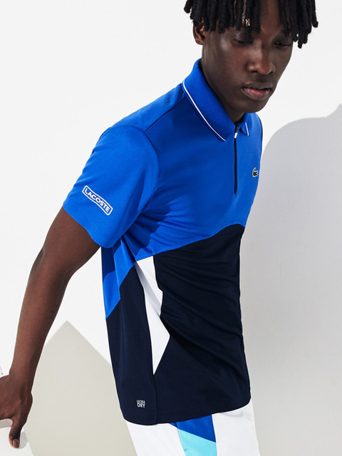 

Lacoste Men Blue Colourblocked Polo Collar T-shirt