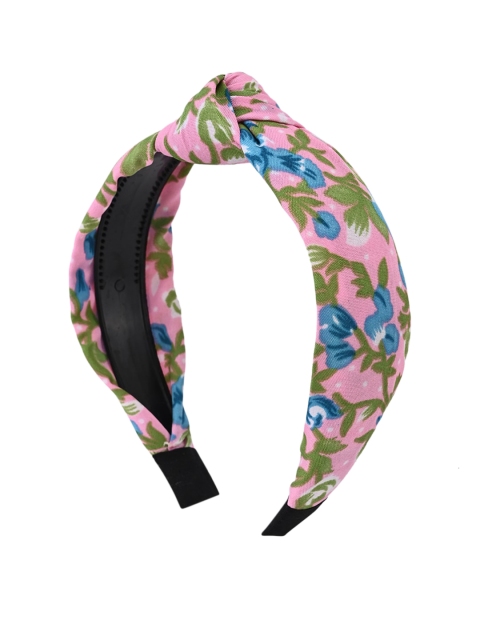 

BuckleUp Women Pink & Green Printed Knot Detailed Hairband