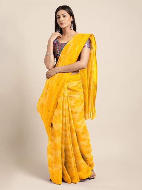 

Mitera Yellow Silk Cotton Woven Design Handwoven Jamdani Saree