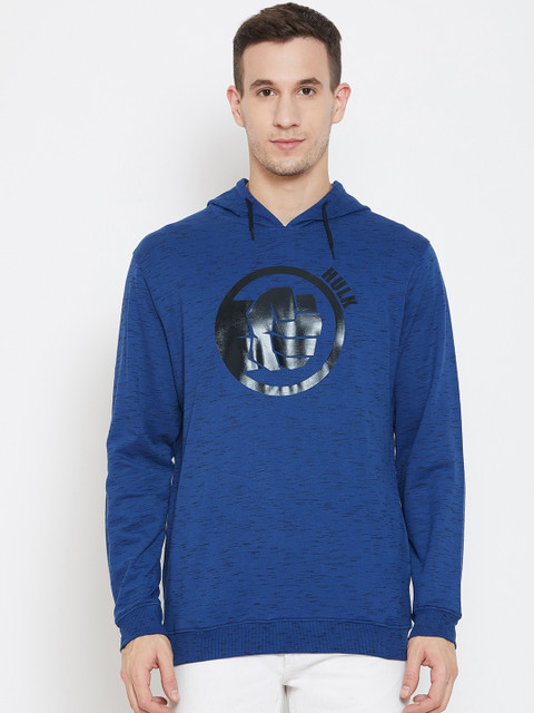 

Marvel by Wear Your Mind Men Blue Avengers Printed Hooded Sweatshirt
