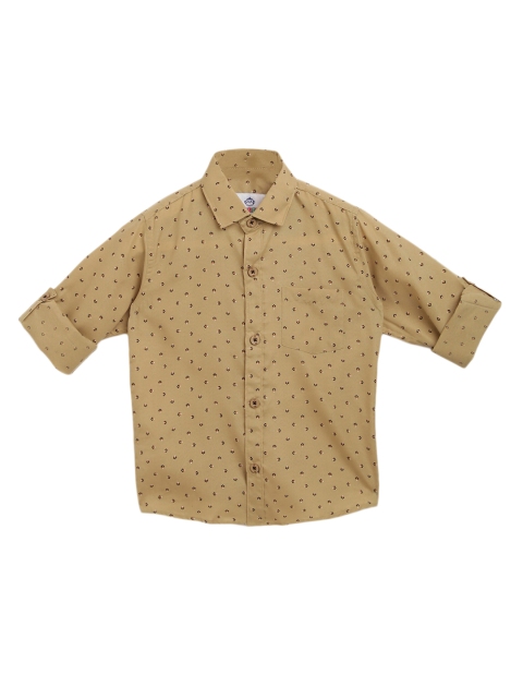 

Kidling Boys Brown & Black Regular Fit Printed Casual Shirt