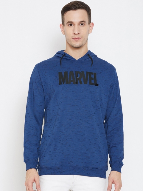 

Marvel by Wear Your Mind Men Blue Marvel Avengers Printed Hooded Sweatshirt
