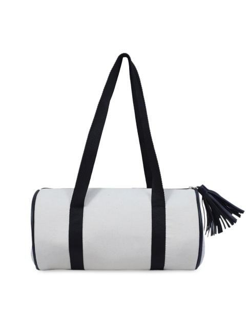 

Diwaah Unisex White & Black Solid Duffel Bag