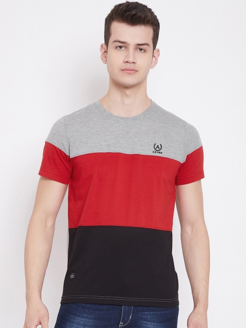 

Adobe Men Grey Colourblocked Round Neck T-shirt