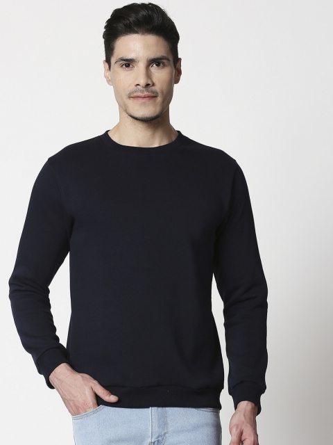

Bewakoof Men Navy Blue Solid Pullover Sweater