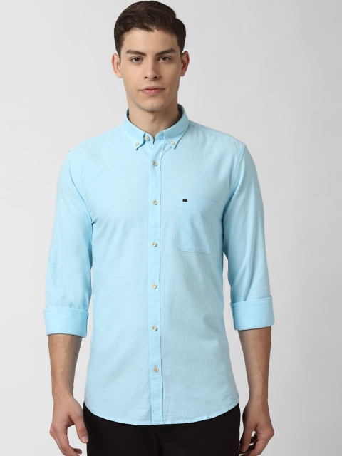 

Peter England Casuals Men Blue Slim Fit Solid Casual Shirt