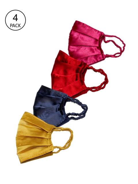 

Bellofox Women 4 Pcs Reusable Outdoor 3-Ply Satin Masks, Pink