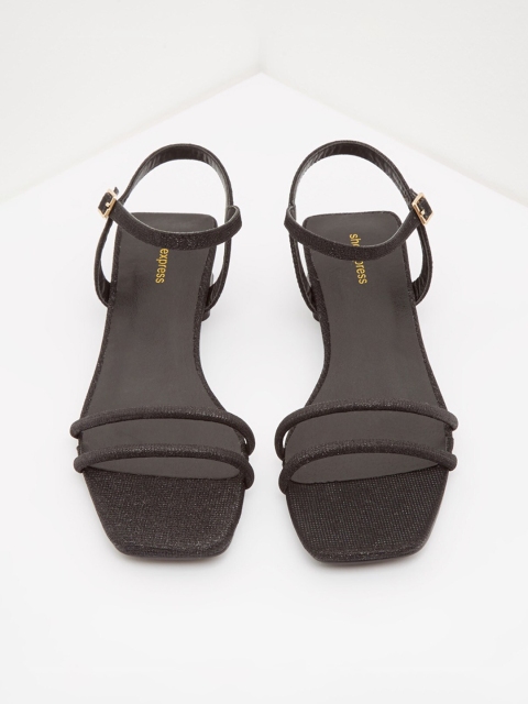 

shoexpress Women Black Textured Sandals