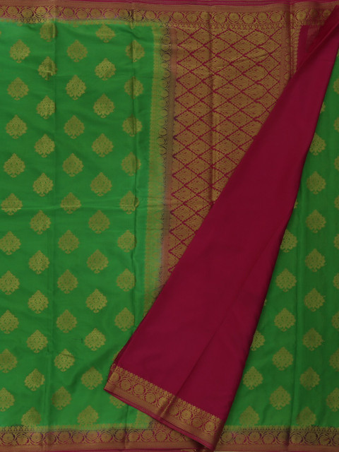 

Pothys Green & Red Poly Georgette Woven Design Saree