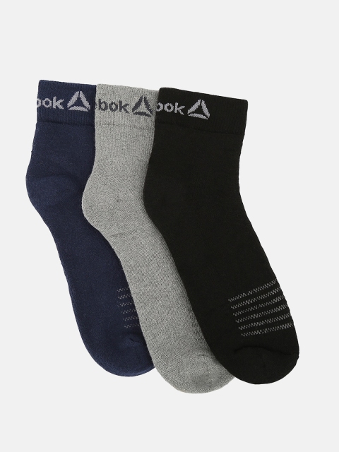 

Reebok Men Pack Of 3 Solid Above Ankle Socks, Navy blue