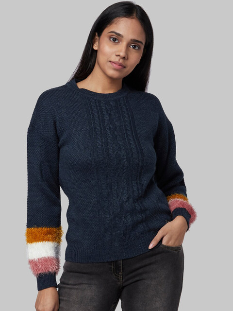 

Park Avenue Woman Women Charcoal Grey Solid Pullover