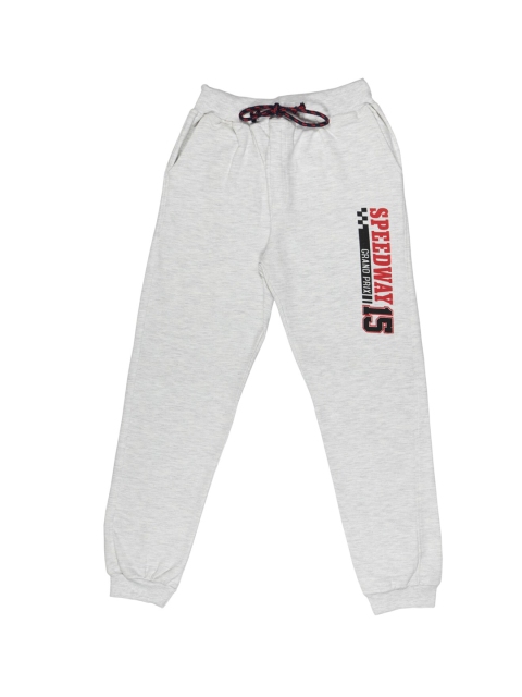 

Todd N Teen Boys White Solid Cotton Joggers, Off white