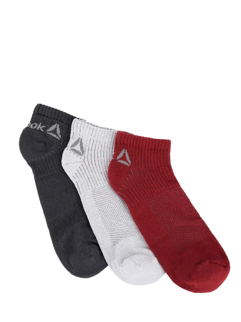 

Reebok Men Pack Of 3 Assorted Ankle-Length Socks, Grey