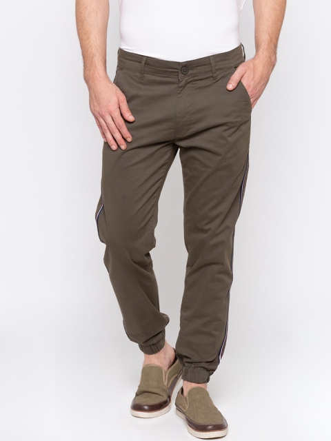 

SPYKAR Men Olive Brown Slim Fit Solid Joggers