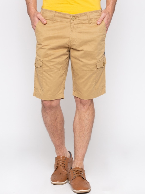 

SPYKAR Men Khaki Solid Slim Fit Cargo Shorts