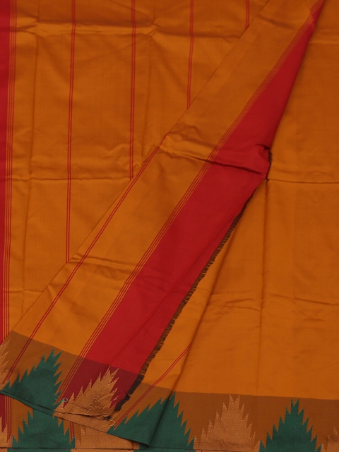 Pothys Red & Yellow Art Silk Solid Saree
