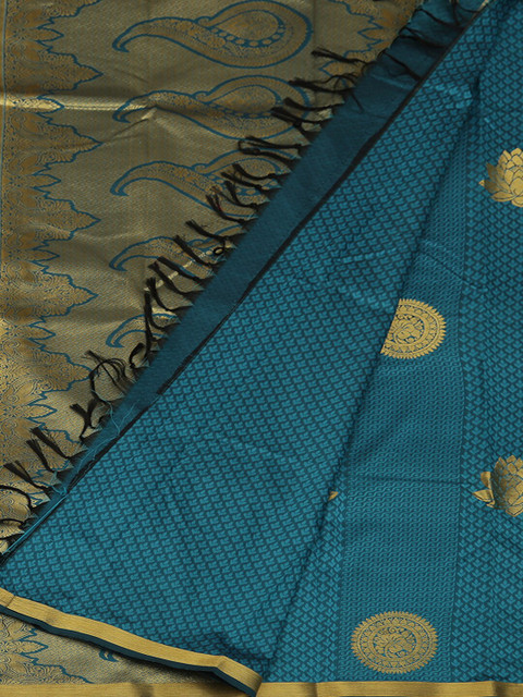 

Pothys Blue & Gold-Toned Art Silk Woven Design Saree