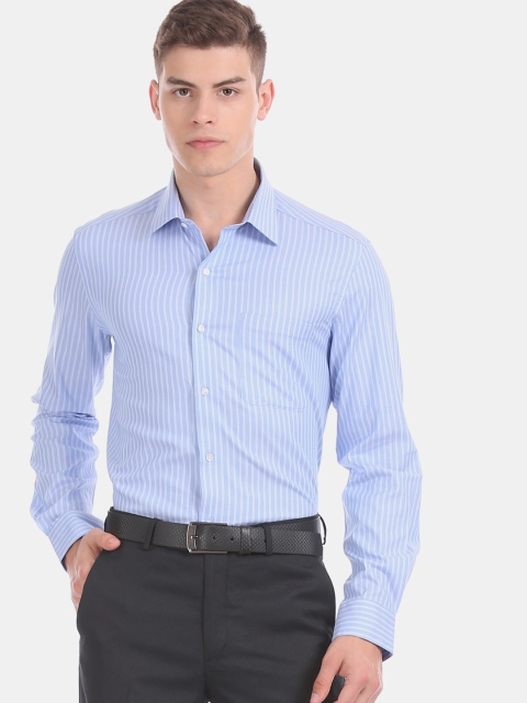 

Arrow Men Blue Slim Fit Striped Formal Shirt