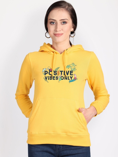 

Free Authority Women Yellow Printed Hooded Sweatshirt