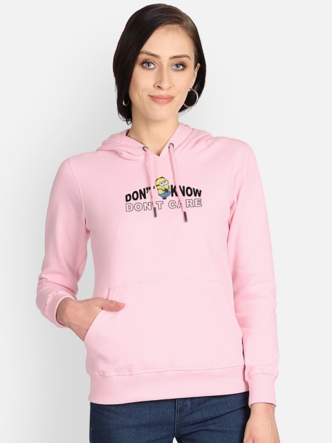 

Free Authority Women Pink Minions Printed Hooded Sweatshirt