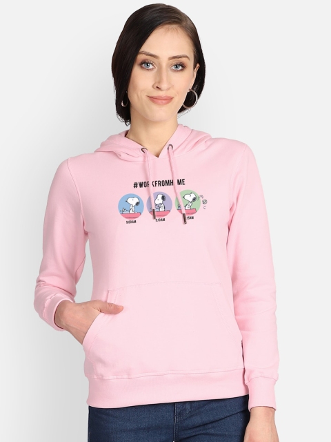 

Free Authority Women Pink Peanuts Printed Hooded Sweatshirt