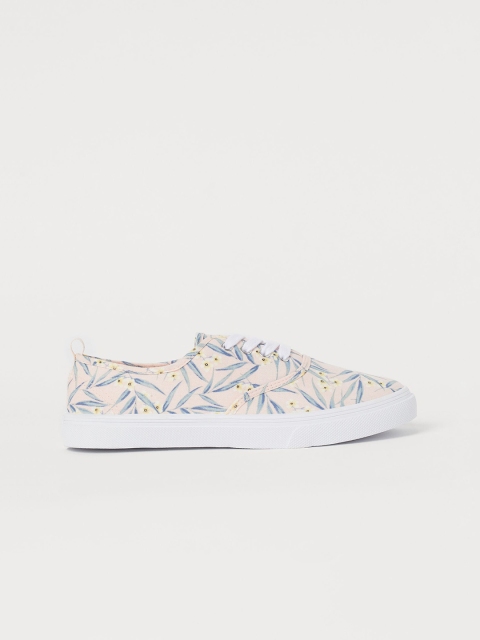 

H&M Women Pink Printed Canvas Trainers