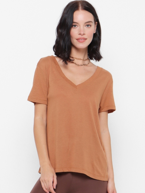 

FOREVER 21 Women Brown Solid Top