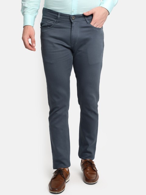 

Monte Carlo Men Grey Slim Fit Solid Chinos