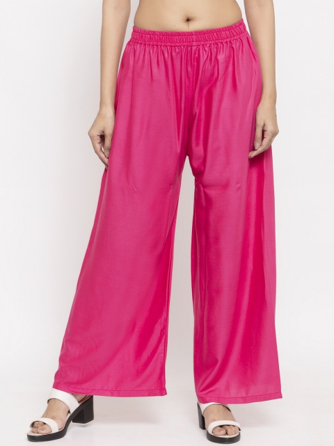 

NEUDIS Women Pink Solid Wide Leg Palazzos