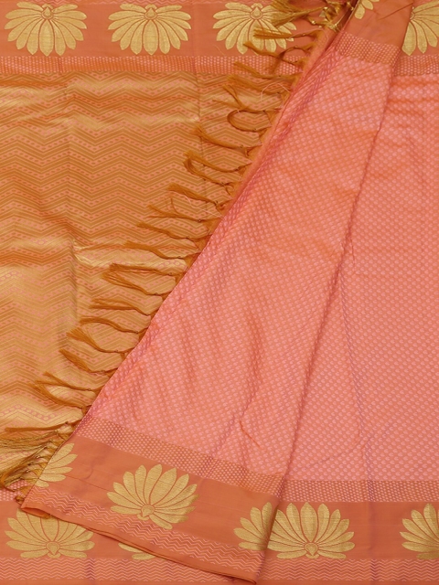 

Pothys Peach-Coloured Printed Art Silk Saree