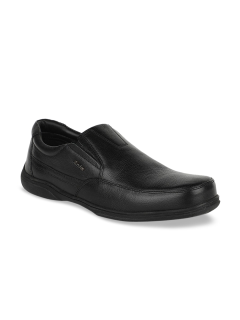 

Bata Men Black Solid Formal Leather Slip-On Shoes