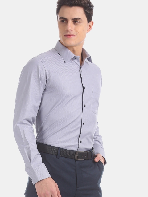 

Arrow Men Grey Regular Fit Self Design Formal Shirt
