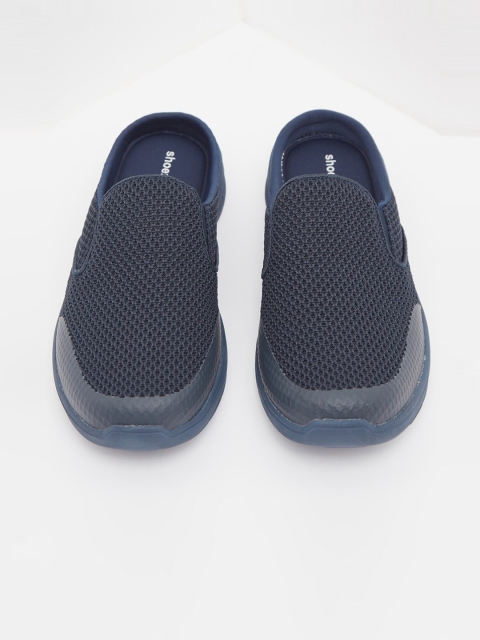

shoexpress Men Navy Blue Textile Walking Shoes
