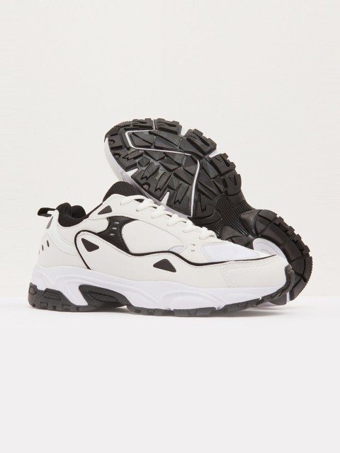 

shoexpress Women White & Black Sneakers