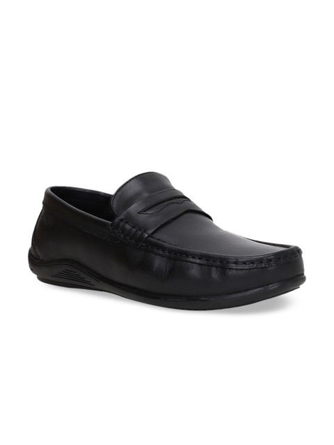 

Bata Men Black Solid Formal Leather Loafers