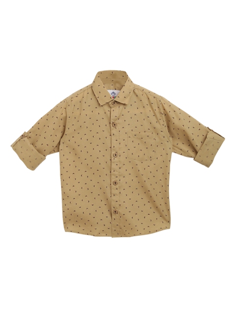

Kidling Boys Beige Classic Regular Fit Printed Casual Shirt