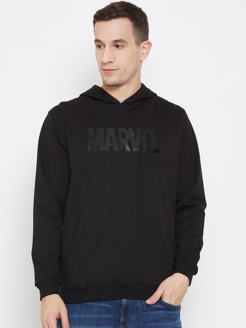 

Marvel by Wear Your Mind Men Black Avengers Printed Hooded Sweatshirt