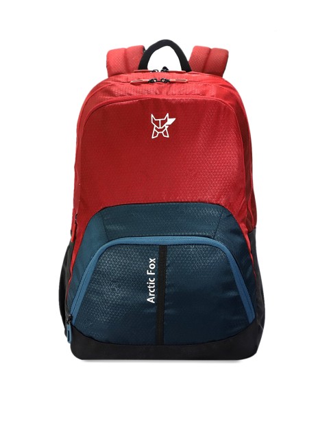 

Arctic Fox Unisex Red & Blue Textured Backpack