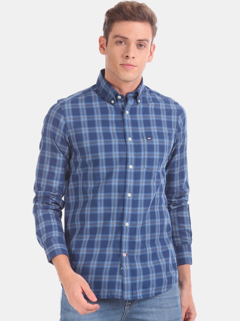 

Arrow Sport Men Blue Regular Fit Checked Casual Shirt