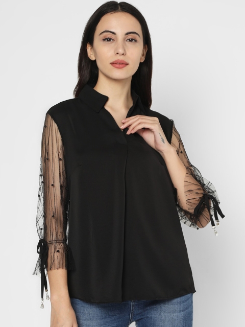 

Deal Jeans Women Black Solid Shirt Style Top