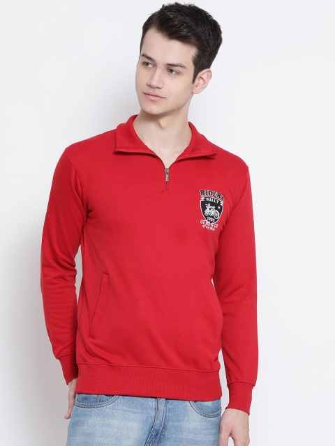 

Genx Men Red Solid Sweatshirt