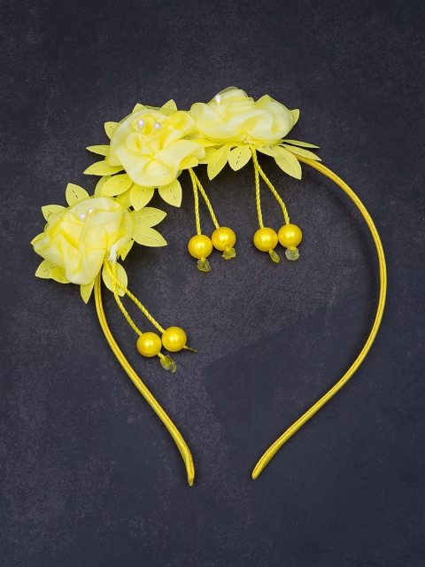 

Golden Peacock Yellow Floral Lace Hairband