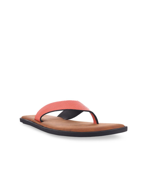 

SKO Men Brown & Peach-Coloured Leather Slip-on Comfort Sandals