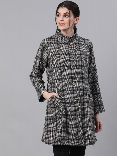 

Ishin Women Black Checked Lightweight Tailored Jacket