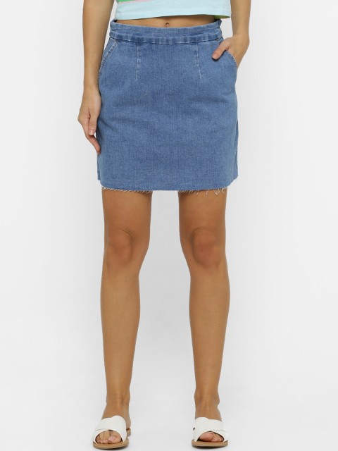 

FOREVER 21 Women Blue Denim Mini Skirt