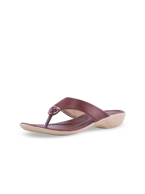 

Khadims Women Maroon Solid Open Toe Flats